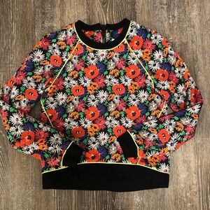 Veronica Beard Hothouse Floral Scuba Sweatshirt 0